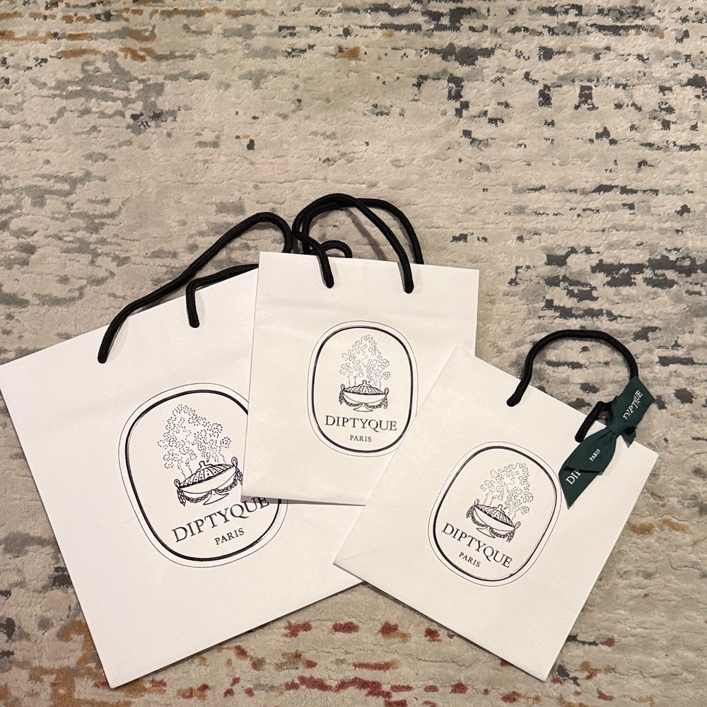 Diptyque White and Black Gift Bags Trio